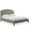 Macy's Aminah Upholstered King Bed In Green