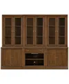 Macy's Amren 3 Stacked 2 Door Hutches With 2 Door Base And Open Base With Drawer In Brown