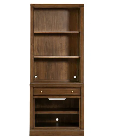 Macy's Amren 31" Wood Open Base With Drawer And Open Hutch In Brown