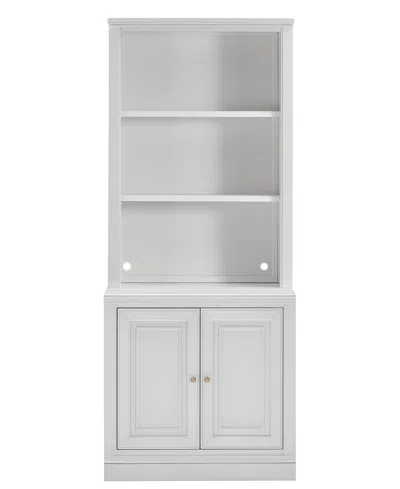 Macy's Amren 32" Wood 2 Door Base And Open Hutch In White
