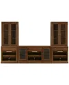 Macy's Amren 65" 2 Door Console And 2 Door Hutches With Open Base With Drawers In Brown
