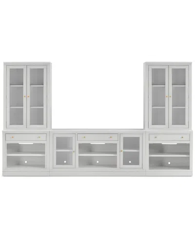Macy's Amren 65" 2 Door Console And 2 Door Hutches With Open Base With Drawers In White