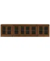 Macy's Amren 65" 2 Door Console With 2 Door Hutches And 2 Door Bases In Brown