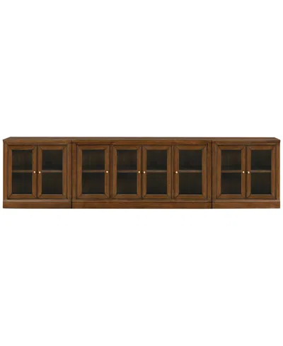 Macy's Amren 65" 2 Door Console With 2 Door Hutches And 2 Door Bases In Brown
