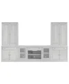 Macy's Amren 65" 2 Door Console With 2 Door Hutches And 2 Door Bases With Drawers In White