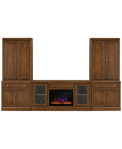 Macy's Amren 65" 2 Door Console With Fireplace In Brown