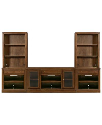 Macy's Amren 65" 2 Door Console With Open Hutches And Open Bases In Brown
