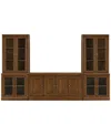 Macy's Amren 65" 4 Door Console With Door Hutches And 2 Door Bases In Brown