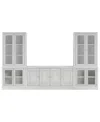 Macy's Amren 65" 4 Door Console With Door Hutches And 2 Door Bases In White