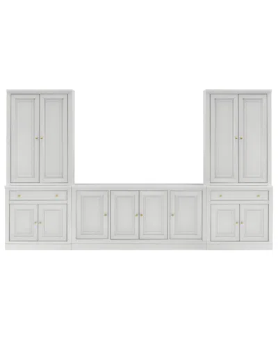 Macy's Furniture Amren 65" Wood 4 Door Console And 2 Door Bases With Drawer In White