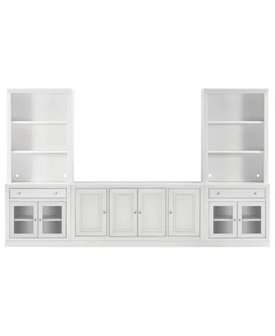 Macy's Amren 85" 4 Door Console And 2 Door Base With Drawer And Open Hutch In Gray