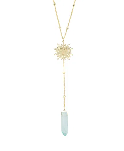 Macy's Aqua Or Aurora Borealis Quartz Sun Y-necklace
