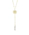 Macy's Aqua Or Aurora Borealis Quartz Sun Y-necklace In Aurora Borealis
