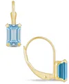 Macy's Aquamarine (1-1/10 Ct. T.w.) Leverback Earrings In 10k Yellow Gold Or White Gold In Aquamarine