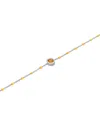 Macy's Aquamarine (1/5 Ct. T.w.) & Enamel Bead Link Bracelet In Sterling Silver (also In Additional Gemston In Citrine