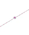 Macy's Aquamarine (1/5 Ct. T.w.) & Enamel Bead Link Bracelet In Sterling Silver (also In Additional Gemston In Pink Sapphire