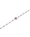 Macy's Aquamarine (1/5 Ct. T.w.) & Enamel Bead Link Bracelet In Sterling Silver (also In Additional Gemston In Rhodolite