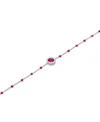 Macy's Aquamarine (1/5 Ct. T.w.) & Enamel Bead Link Bracelet In Sterling Silver (also In Additional Gemston In Ruby