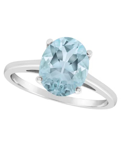 Macy's Aquamarine (2-3/8 Ct. T.w.) Ring In 14k Yellow Gold (also Available In Black Onyx) In Blue