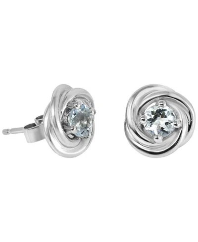 Macy's Aquamarine (3/4 Ct. T.w.) Stud Earrings In Sterling Silver