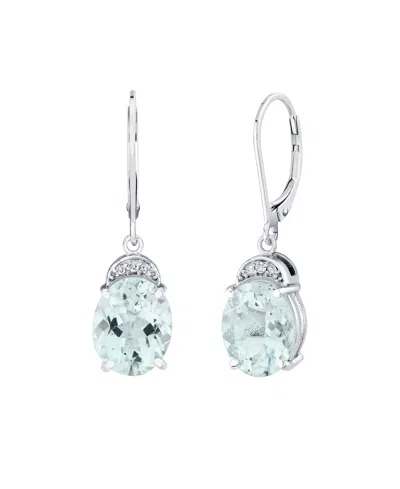 Macy's Aquamarine (4-3/4 Ct. T.w.) & Diamond Accent Drop Earrings In Sterling Silver In Blue