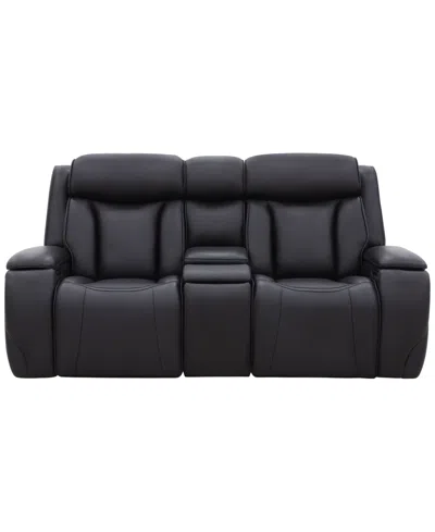 Macy's Aries Triple Power Zero Gravity Theater Loveseat Sofa,  Exclusive In Black