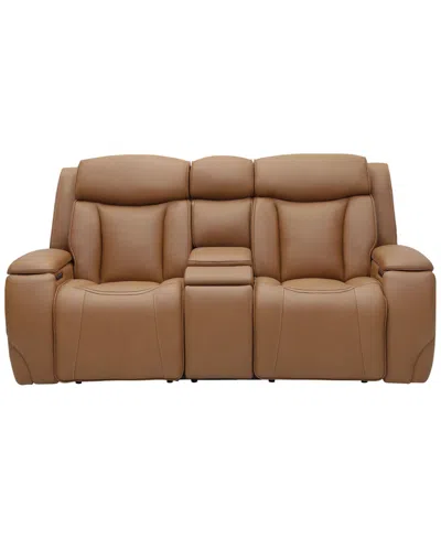 Macy's Aries Triple Power Zero Gravity Theater Loveseat Sofa,  Exclusive In Brown