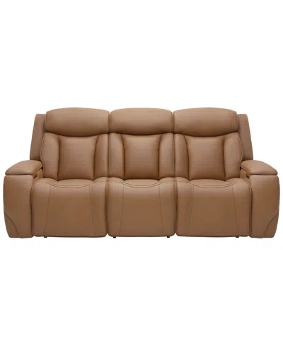 Macy's Aries Triple Power Zero Gravity Theater Sofa,  Exclusive In Brown
