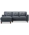 Macy's Ashlinn 2-pc. Leather Chaise Sofa, Exclusively At  In Gray