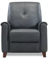Macy's Ashlinn 35" Pushback Leather Recliner, Exclusively At  In Gray