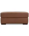 Macy's Ashlinn 43" Leather Storage Bench Ottoman, Exclusively At  In Brown