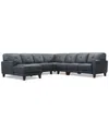 Macy's Ashlinn 5-pc. Leather Chaise Sectional, Exclusively At  In Gray