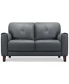 Macy's Ashlinn 61" Leather Loveseat, Exclusively At  In Gray