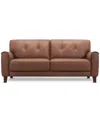 Macy's Ashlinn 82" 2 Seat Leather Sofa, Exclusively At  In Brown