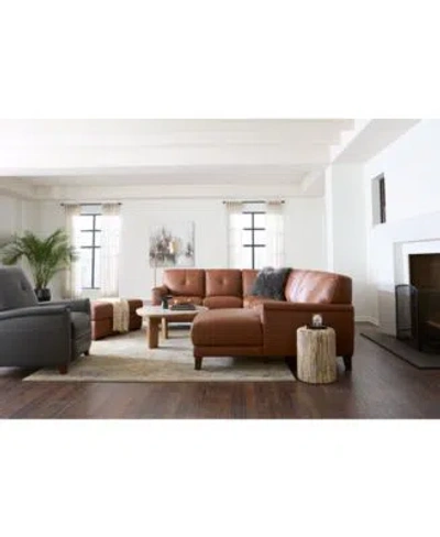 Macy's Ashlinn Leather Sectional Collection Exclusively At Macys In Brown