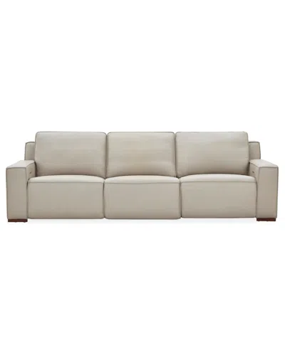 Macy's Aspen 3 Pm 3-piece Leather Sofa Set (laf Recliner, Raf Recliner, Power Armless Recliner),  Exc In Brown