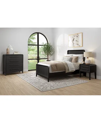 MACY'S ASSEMBLAGE 3PC BEDROOM SET (FULL BED, SMALL CHEST & NIGHTSTAND)