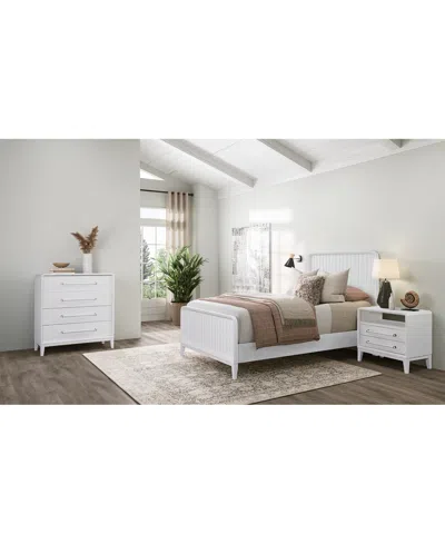 Macy's Assemblage 3pc Bedroom Set (full Bed, Small Chest & Open Nightstand) In White