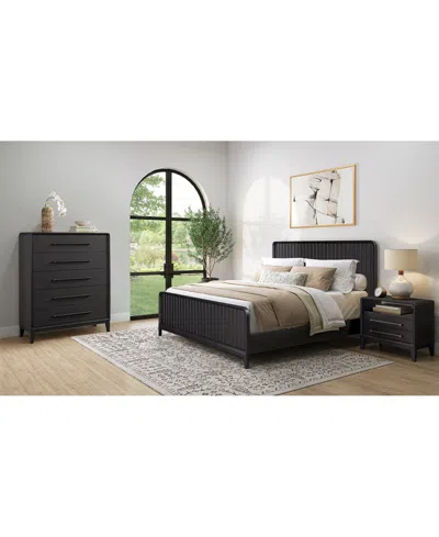 MACY'S ASSEMBLAGE 3PC BEDROOM SET (KING BED, CHEST, & OPEN NIGHTSTAND)
