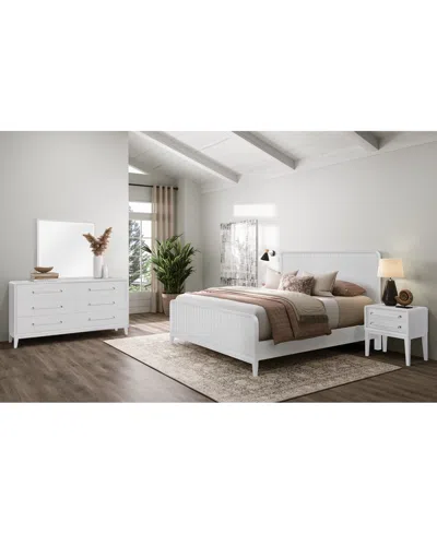 Macy's Assemblage 3pc Bedroom Set (king Bed, Dresser, & Nightstand) In White