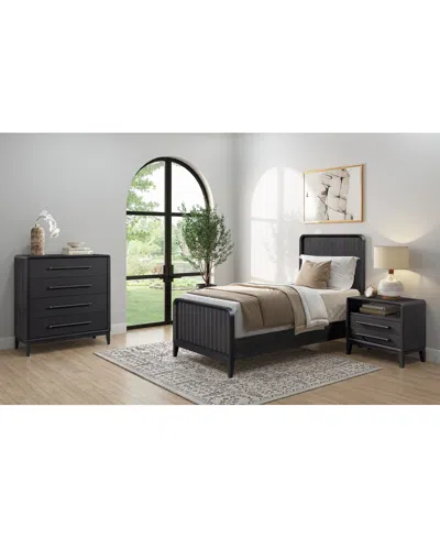 MACY'S ASSEMBLAGE 3PC BEDROOM SET (TWIN BED, SMALL CHEST & OPEN NIGHTSTAND)