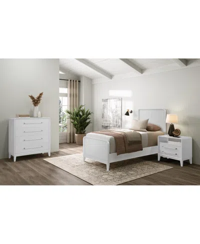 Macy's Assemblage 3pc Bedroom Set (twin Bed, Small Chest & Open Nightstand) In White