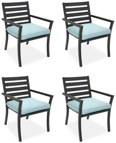 Macy's Astaire Outdoor 4-pc Dining Chair Bundle Set, Created For  In Spa Light Blue