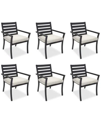 Macy's Astaire Outdoor 6-pc Dining Chair Bundle Set, Created For  In Pearl White