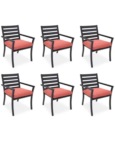 Macy's Astaire Outdoor 6-pc Dining Chair Bundle Set, Created For  In Peony Brick Red