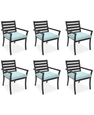 Macy's Astaire Outdoor 6-pc Dining Chair Bundle Set, Created For  In Spa Light Blue
