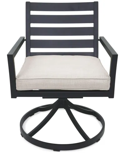 Macy's Astaire Outdoor Swivel Chair, Created For , Created For  In Pearl White