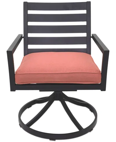 Macy's Astaire Outdoor Swivel Chair, Created For , Created For  In Peony Brick Red