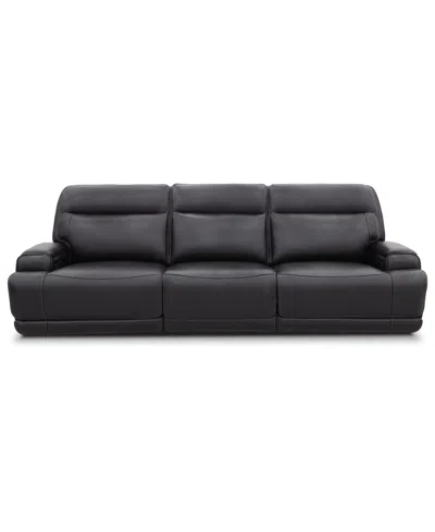 Macy's Atlas 3-piece Triple Power Motion Sofa,  Exclusive In Black