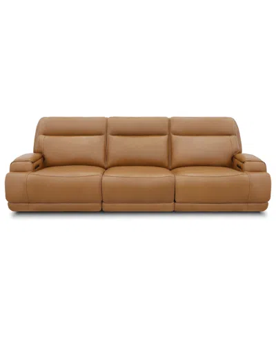 Macy's Atlas 3-piece Triple Power Motion Sofa,  Exclusive In Brown